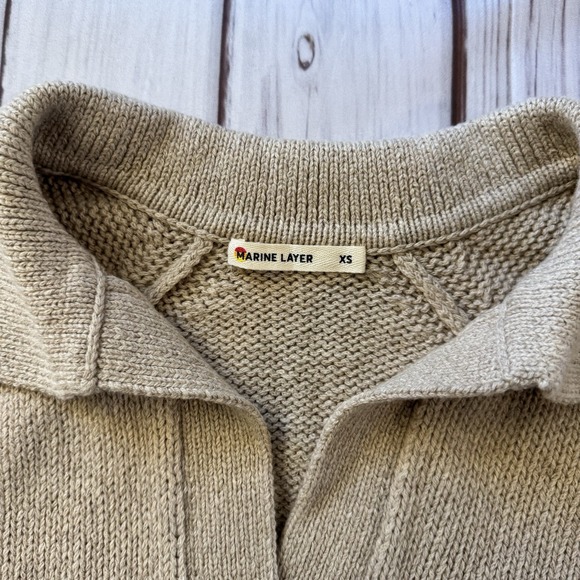 Marine Layer Claire Relaxed Sweater Polo Size XS Merino Wool Blend Women's - Picture 3 of 9